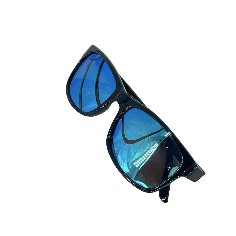 Islander Eyes Curacao Sunglasses Black Blue Mirror Lens Wrap Sport Fishing